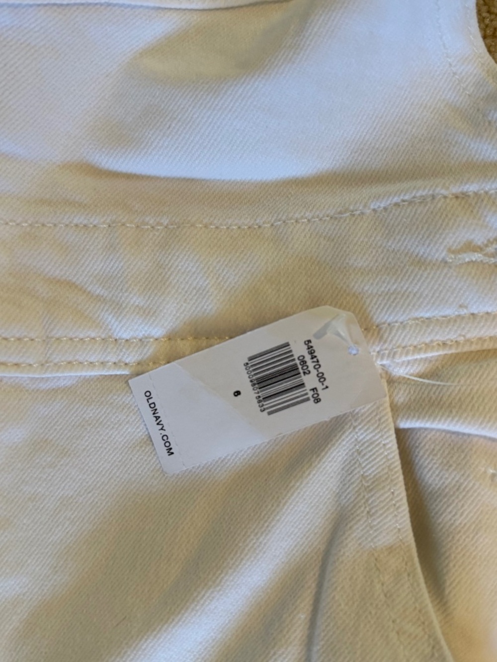 Old Navy White Denim Overalls Size 6, NWT